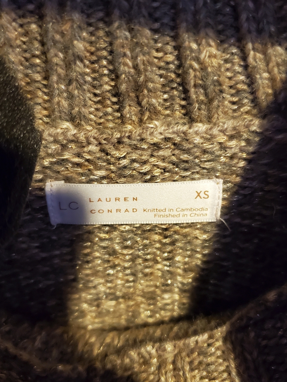 LC Lauren Conrad Brown Marled Turtleneck Sweater